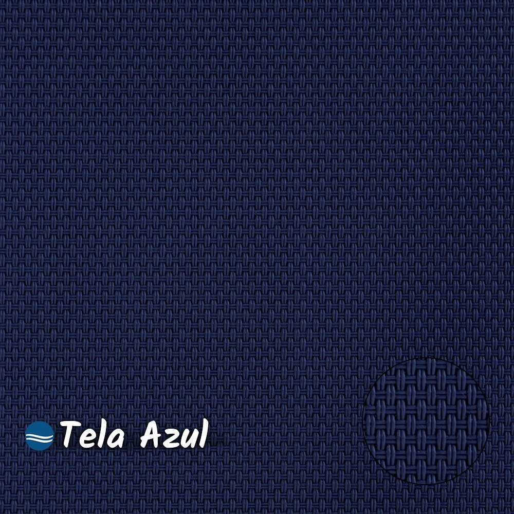 Kit 2 Espreguiçadeira Piscina Alumínio Preto Tela Azul - 3