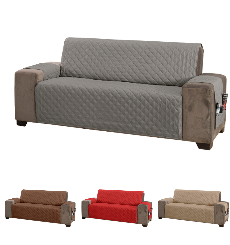 Protetor de sofá matelado tamanho especial padrão 2,2 metros capa sofa cor cinza