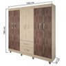 Quarto de Casal com Painel, Cômoda e Guarda-Roupa 6 Portas Chris Espresso Móveis - 6