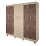 Quarto de Casal com Painel, Cômoda e Guarda-Roupa 6 Portas Chris Espresso Móveis - 5