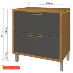 Cozinha Ilha Completa Imperatriz Grafite com Freijó - Nesher - 5 Cozinha Ilha Completa Imperatriz Grafite com Freijó - Nesher - 5