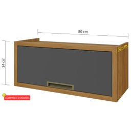 Cozinha Ilha Completa Imperatriz Grafite com Freijó - Nesher - 3 Cozinha Ilha Completa Imperatriz Grafite com Freijó - Nesher - 3