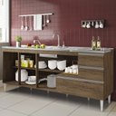 Ver imagem 5 de Gabinete Balcão para Pia 2 Metro com Gavetão Castanho