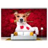 Papel de Parede Animais Cachorro Romantico 3d Anm175 - 1