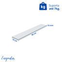 Ver imagem 3 de 1 Prateleira Branca 90X15 Com Suporte Flutuante Mdf Organizadora Decoração Cozinha Quarto Banheiro