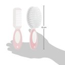 Ver imagem 3 de Kit Escova e Pente Bebê Buba Escova com Cerdas Macias e Pente com Pontinhas Arredondadas Rosa