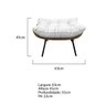 Puff Decorativo Costela Base Fixa Suede Branco - 5