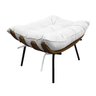 Puff Decorativo Costela Base Fixa Suede Branco - 1
