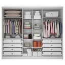 Ver imagem 2 de Guarda Roupa Casal Linea 6 Portas 8 Gavetas Neve C/ Espelho – Novo Horizonte