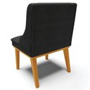 Ver imagem 6 de Kit 3 Cadeiras Decorativas Sala de Jantar Base Fixa de Madeira Firenze Veludo Preto/Castanho G19 - G