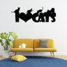 Adesivo De Parede I Love Cats Amor Gatos Pets Petshop 379 - 1