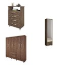 Ver imagem 2 de Quarto de Casal com Sapateira, Cômoda e Guarda-Roupa 6 Portas Clint Espresso Móveis