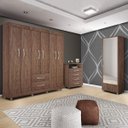 Ver imagem 1 de Quarto de Casal com Sapateira, Cômoda e Guarda-Roupa 6 Portas Clint Espresso Móveis