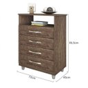 Ver imagem 5 de Quarto de Casal com Sapateira, Cômoda e Guarda-Roupa 6 Portas Clint Espresso Móveis