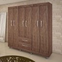 Ver imagem 3 de Quarto de Casal com Sapateira, Cômoda e Guarda-Roupa 6 Portas Clint Espresso Móveis