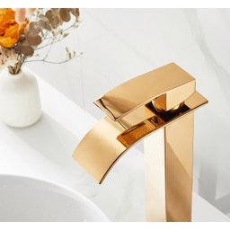 Torneira Misturador Cascata Banheiro 103-04lr Alta Rosa Gold Luuk Young - 3