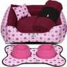 Kit Cama Pet 6 Peças para Cachorro - Tamanho G 70x70:Coroa Rosa - 1