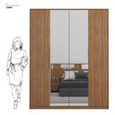 Ver imagem 4 de Guarda Roupa Casal 4 Portas com Espelho e 3 Gavetas Grécia - Amêndola Touch