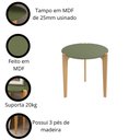 Ver imagem 3 de Mesa de Apoio e Lateral Sofá para Sala Florida 0,60m Verde Floresta/freijó - Lukaliam Móveis