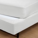 Ver imagem 1 de Fit Box Solteiro Liso em Malha 100% Algodão Branco Vivaldi