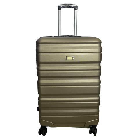 Mala de Viagem Grande Rígida Rodas Duplas 360º Segredo Bege