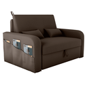 Ver imagem 5 de Sofá-Cama 1 Lugar Lyon com Baú Veludo Cinza 140cm para Sala Quarto e Espaço Compacto