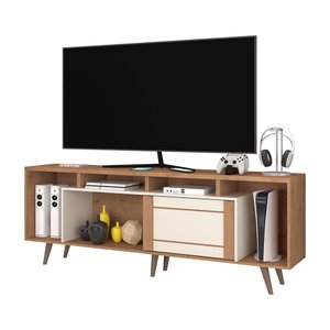 Rack Roma Sala para Tv até 75 Polegadas Canelato-off White Canelato-off White