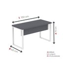 Ver imagem 2 de Mesa Escritório 1500x600x750mm M150-60pe40tub Grafito-branco
