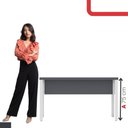 Ver imagem 3 de Mesa Escritório 1500x600x750mm M150-60pe40tub Grafito-branco
