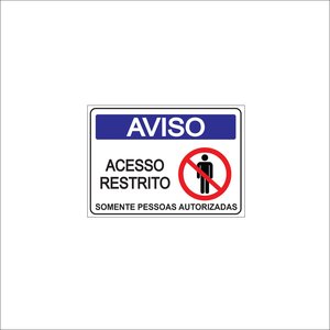 Placa - Acesso Restrito - 20cm X 15cm