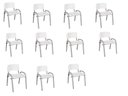 Ver imagem 1 de Kit 11 Cadeiras Infantil Iso, Escola, Base Cinza-branco