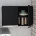 Ver imagem 2 de Armário Aéreo 2 Portas Preto Em Mdf