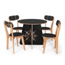 Conjunto Mesa de Jantar 100 Cm com 4 Cadeiras Preto - 1
