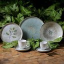 Ver imagem 4 de Aparelho de Jantar 18 Peças Cerâmica Porto Brasil Orgânico Mesa Posta Bio Evergreen Latte