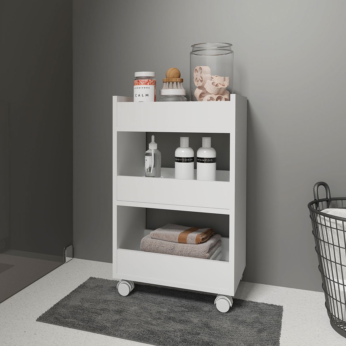 Carrinho Organizador Multifuncional para Banheiro 39 x 64 Cm Prateleiras MDP Branco 0551 - MENU é boa?