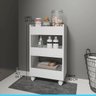 Carrinho Organizador Multifuncional para Banheiro 39 x 64 Cm Prateleiras MDP Branco 0551 - MENU - 2