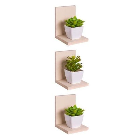 Kit 3 Prateleiras Buzios 15 X 12cm Bege Claro