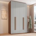 Ver imagem 1 de Guarda-Roupa Solteiro com 4 Portas e 3 Gavetas 137,5cm Multimóveis Crrui-GRP120 Madeirado/Cinza