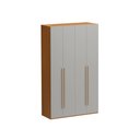 Ver imagem 2 de Guarda-Roupa Solteiro com 4 Portas e 3 Gavetas 137,5cm Multimóveis Crrui-GRP120 Madeirado/Cinza