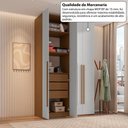 Ver imagem 7 de Guarda-Roupa Solteiro com 4 Portas e 3 Gavetas 137,5cm Multimóveis Crrui-GRP120 Madeirado/Cinza