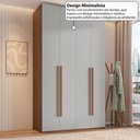 Ver mais imagens de Guarda-Roupa Solteiro com 4 Portas e 3 Gavetas 137,5cm Multimóveis Crrui-GRP120 Madeirado/Cinza