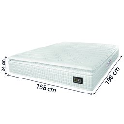 Colchão Casal Queen Espuma D45 Lazio Pillow Top 158x198x24cm Branco Hellen - 2