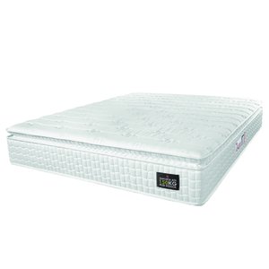 Colchão Casal Queen Espuma D45 Lazio Pillow Top 158x198x24cm Branco Hellen