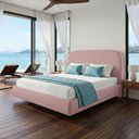 Ver imagem 4 de Cama Queen Flutuante com Cabeceira 160cm Aura W01 Linho Rosa - Lyam Decor