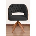 Ver imagem 2 de Poltrona Decorativa Mari Laminada Pé Giratório de Madeira Capitonê Cor:preto