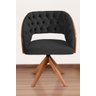 Poltrona Decorativa Mari Laminada Pé Giratório de Madeira Capitonê Cor:preto - 2