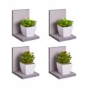 Ver imagem 1 de Kit 4 Prateleiras Buzios 15 X 12cm Cinza Claro