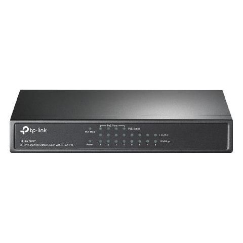 Switch Gigabit 10/100/1000 8 Portas C/ 4 Portas Poe+ Tl-sg1008p Smb