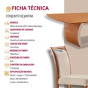 Ver imagem 7 de Mesa Zeus 180cm Tampo Laminado Canto Barril com 6 Cadeiras Linho Off Imbuia Natural
