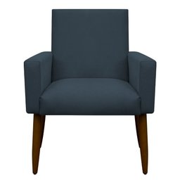 Cadeira Poltrona Sala Escritorio Recepção Nina Suede Azul Marinho Herrero - 2